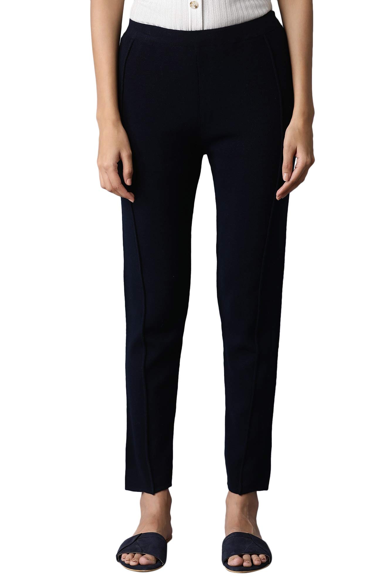 W for Woman Navy Blue Basic Leggings