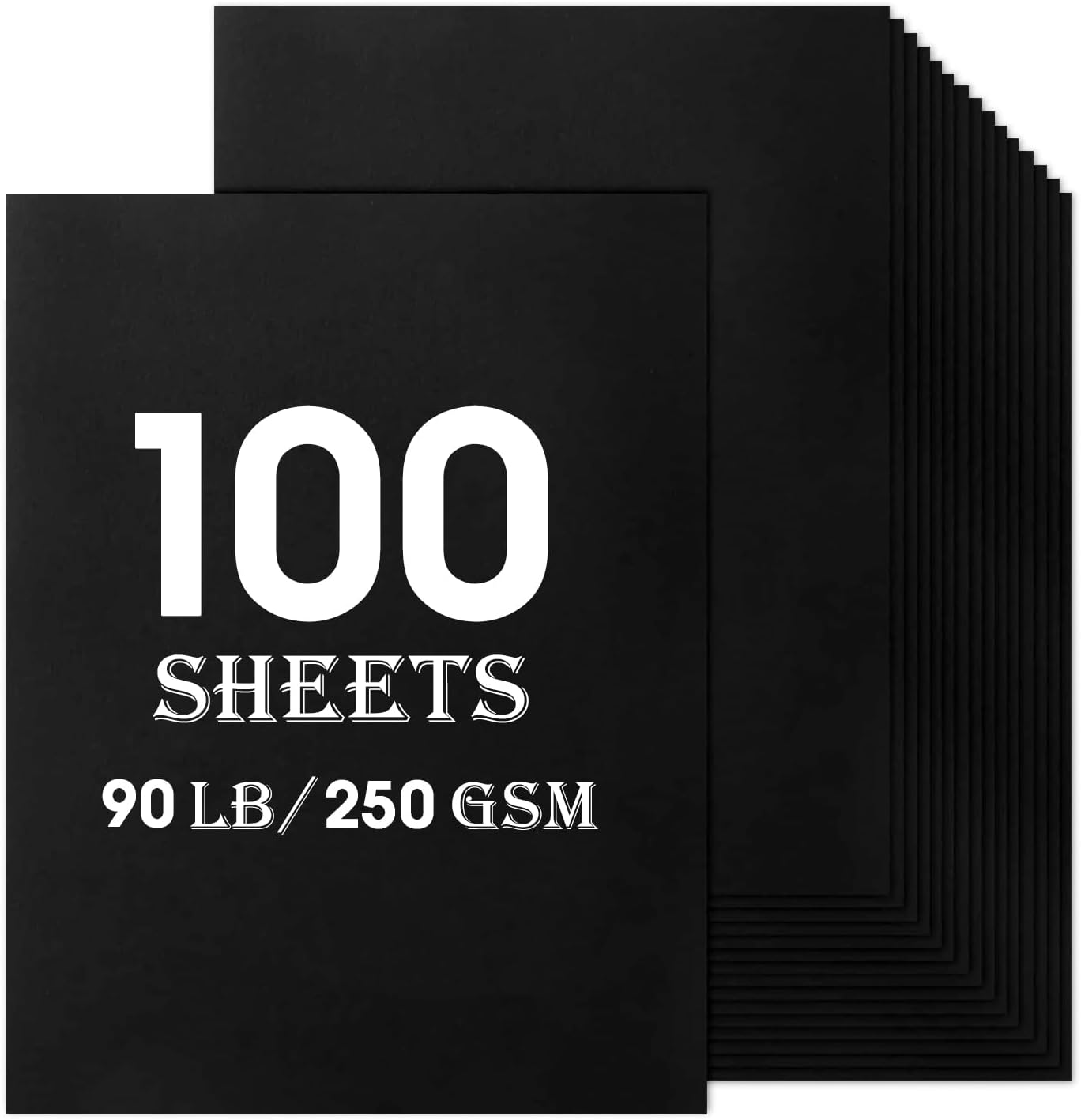 11x17 Black Card Stock, 100 Sheets, 80lb Thick, A3 Paper, Poster Paper, Display Board for Art & Crafts, Exhibits