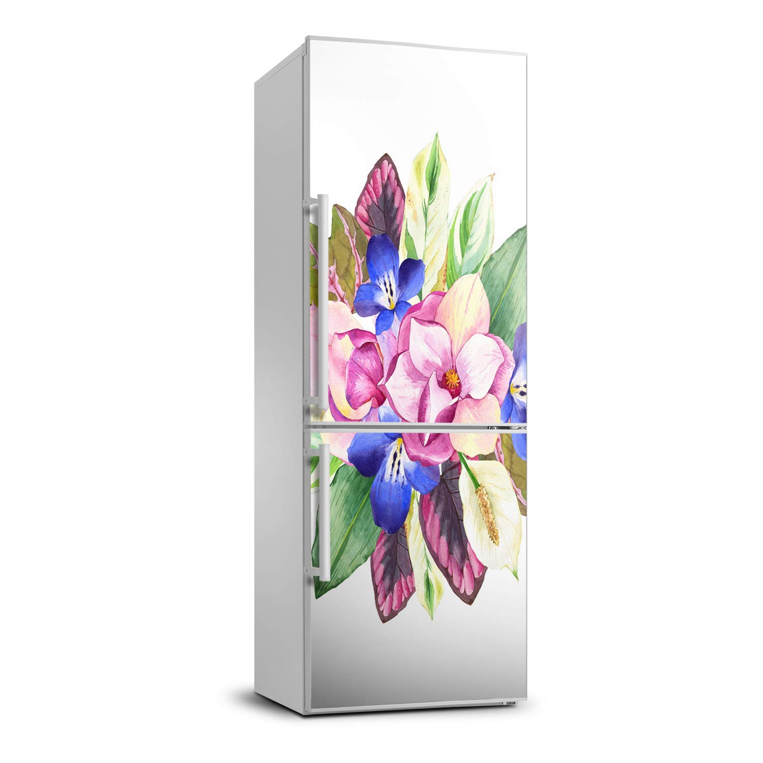 Película autoadhesiva refrigerador ramo de flores y decoración pared cocina