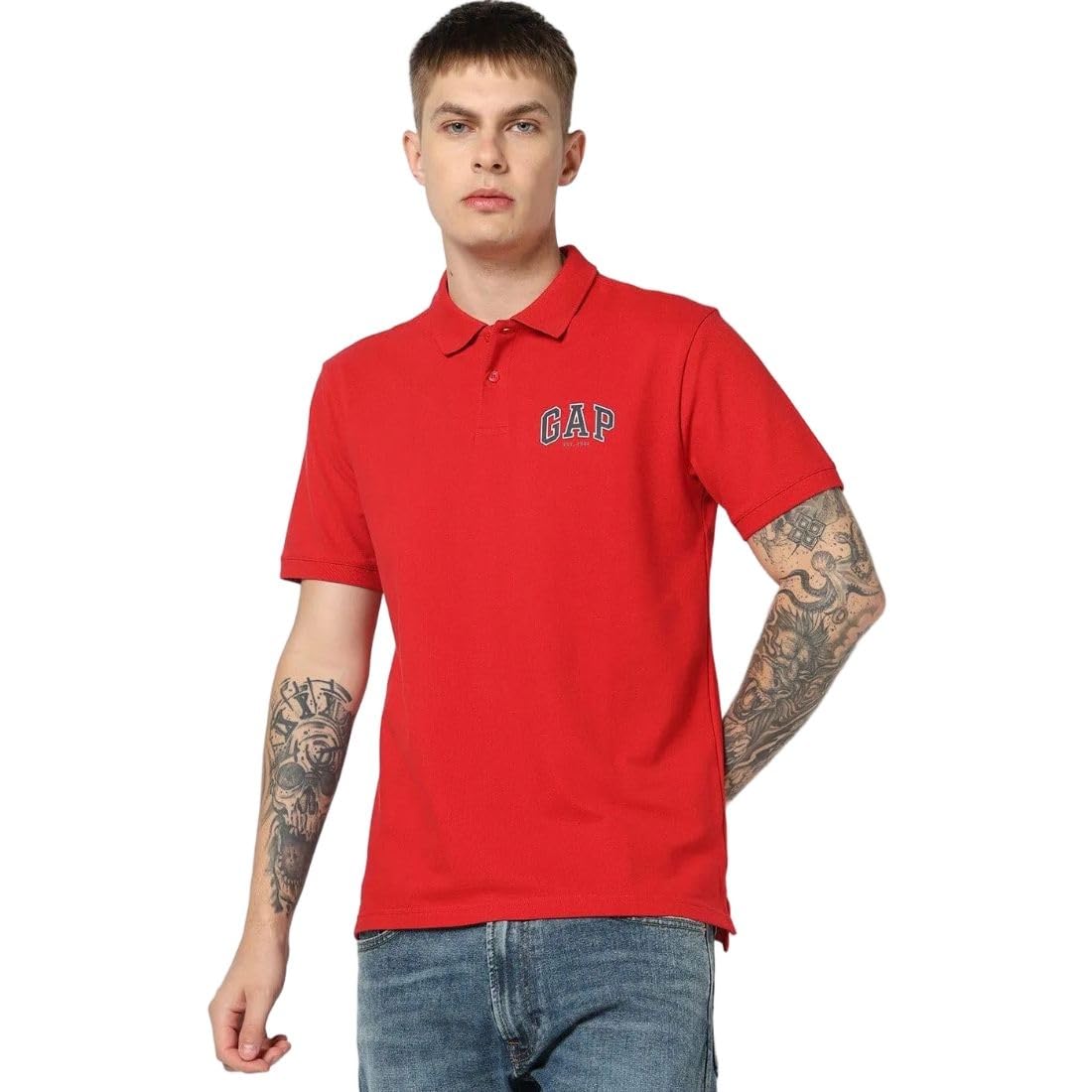 gap Men's Logo Polo Neck Short Sleeve T-Shirt-XS-picture-41