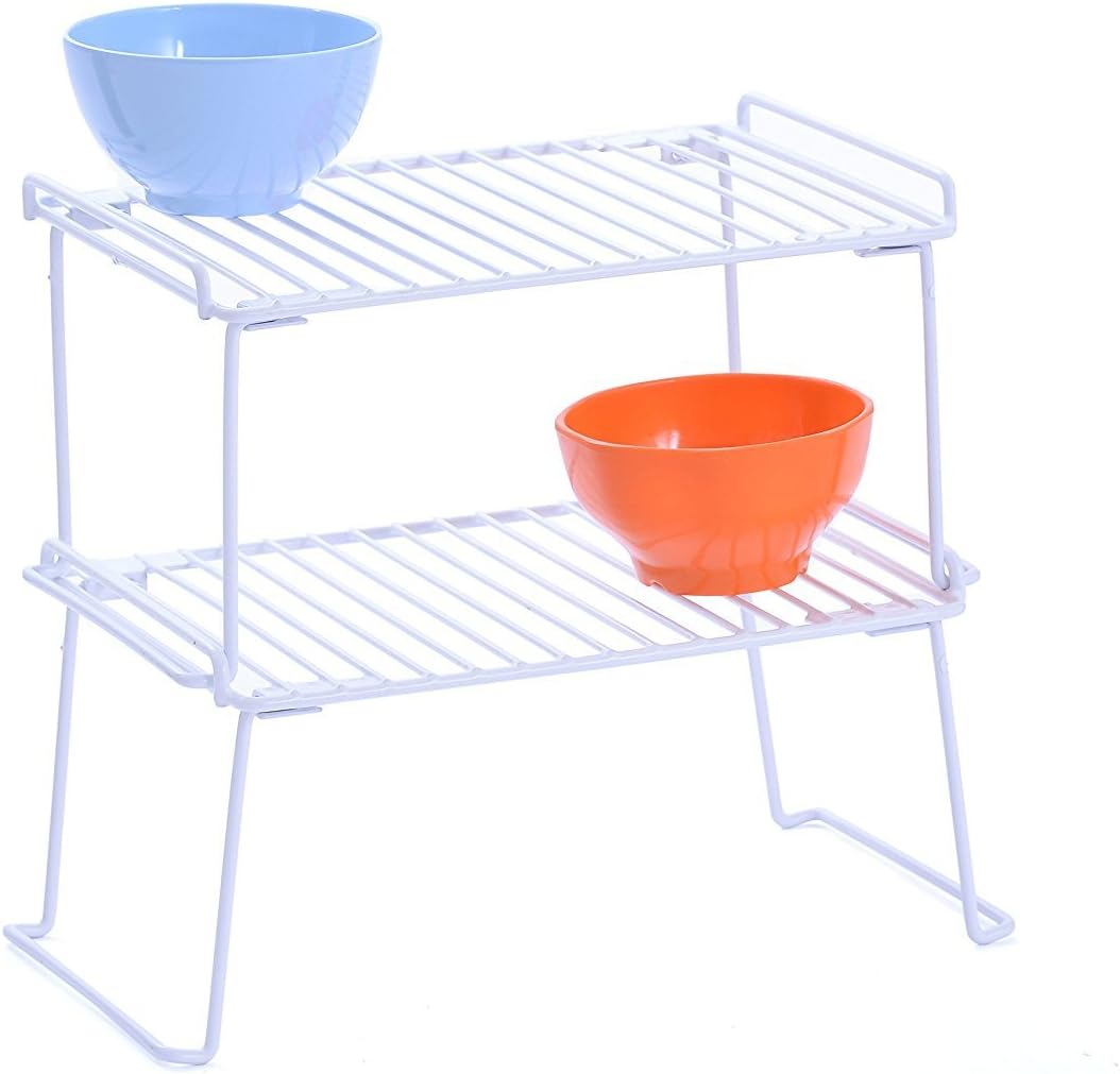 Golden April Kitchen Cupboard Organiser Rack Cabinet Storage Shelf 2 Pack
