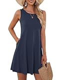 Womens Summer Dresses 2025 Casual Sleeveless Boho Floral Sundresses Beach Swimsuit Coverup with Pockets