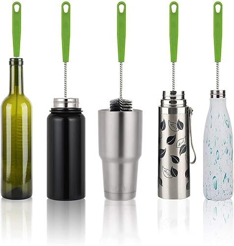 Miniatura 2 de Cepillo para botellas, cepillo limpiador de mango largo flexible para limpiar botellas de cuello, biberones, botellas de agua, vasos, frascos,