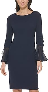 Women's Long Sleeve Workwear Scuba Crepe Sheath Dress - Buy now