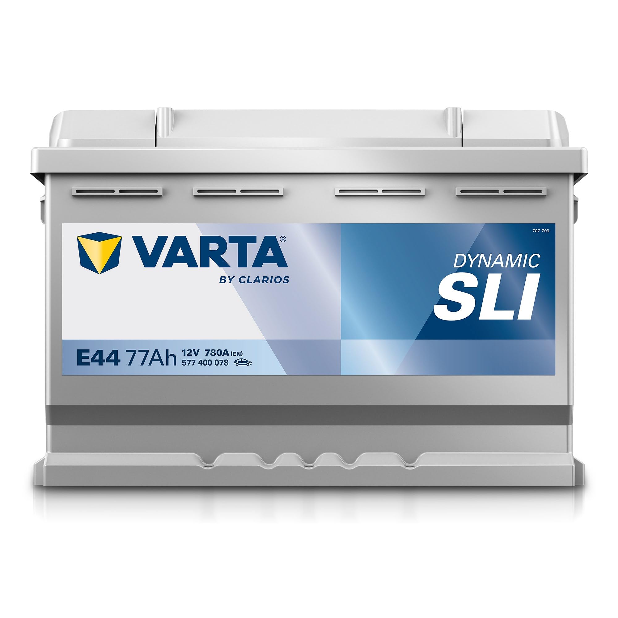 VARTA Automotive DYNAMIC SLI (E44) 12V 77Ah 780A - Batteria auto al piombo-acido per veicoli standard senza start-stop - Batteria di avviamento per fabbisogno energetico base - senza manutenzione