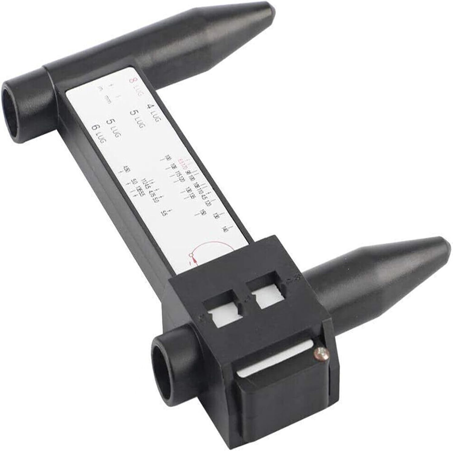 Wheel PCD Gauge, Wheel/Rim Bolt Pattern Measuring Tool, Car PCD Ruler Sliding Caliper for 4 5 6 8 Holes Lug Wheel Rim Gauge