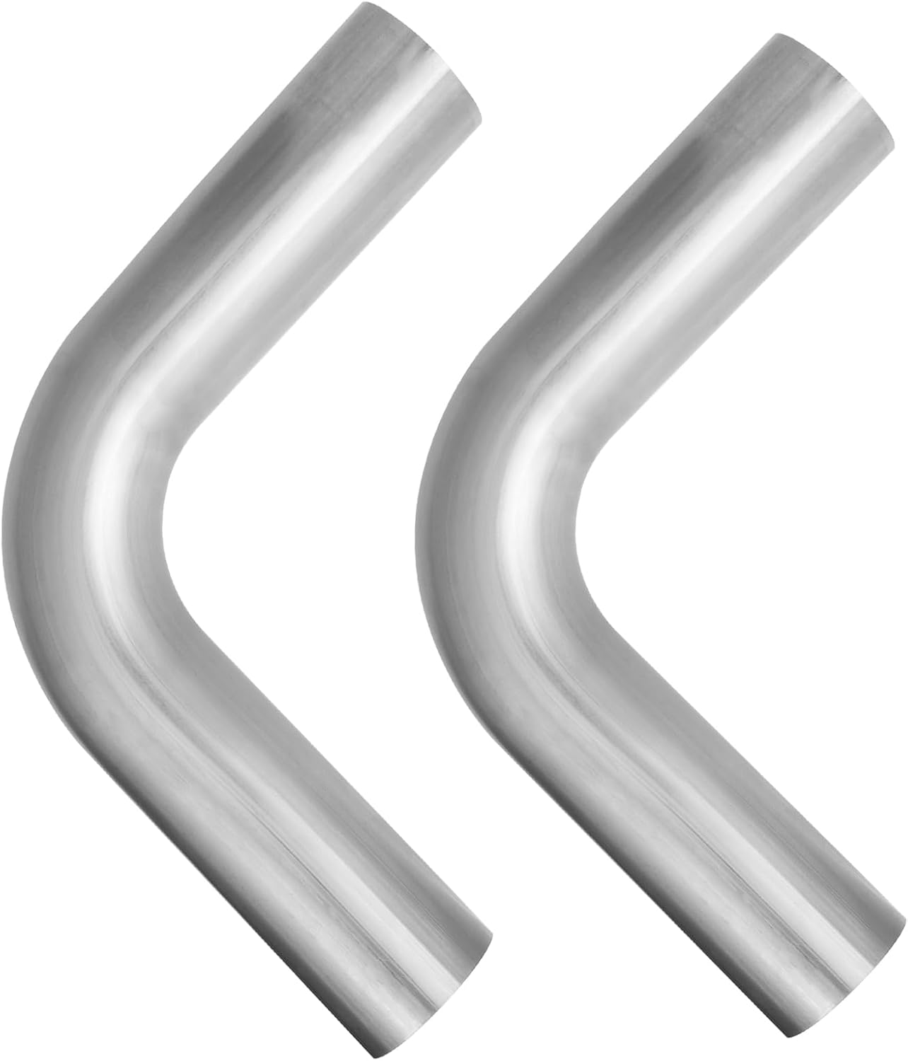 2.5" OD 90 Degree Exhaust Pipe Stainless Steel Mandrel Bend Elbow, 2.5 Inch DIY Custom Exhaust Bend Pipe Tube for Universal Fit, 5.9"/150mm Leg Length, 2PCS