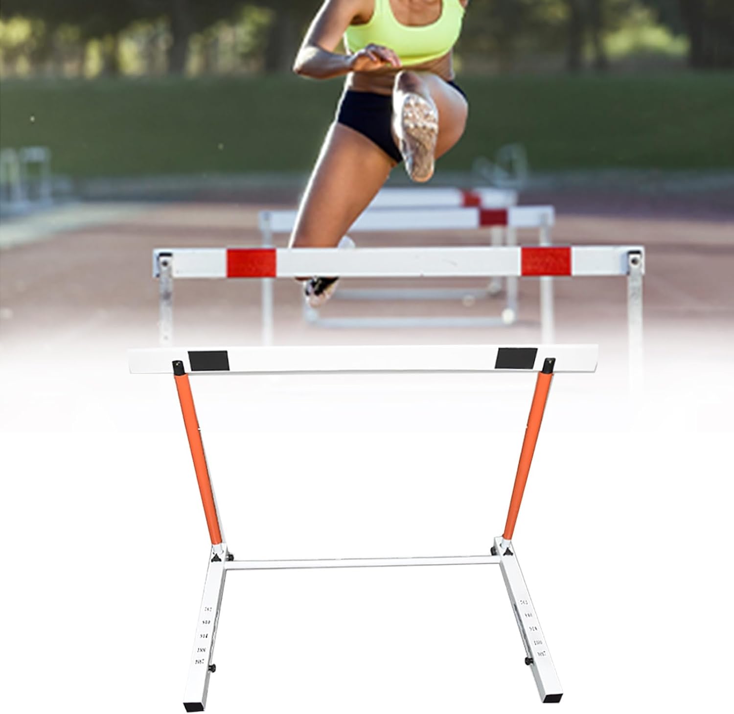 Hurdles Adjustable Height Agility Speed Hurdles Metal, Portable Athletic Workout Obstacles Bar, Track and Field Sport Jumping Training Pole Set
