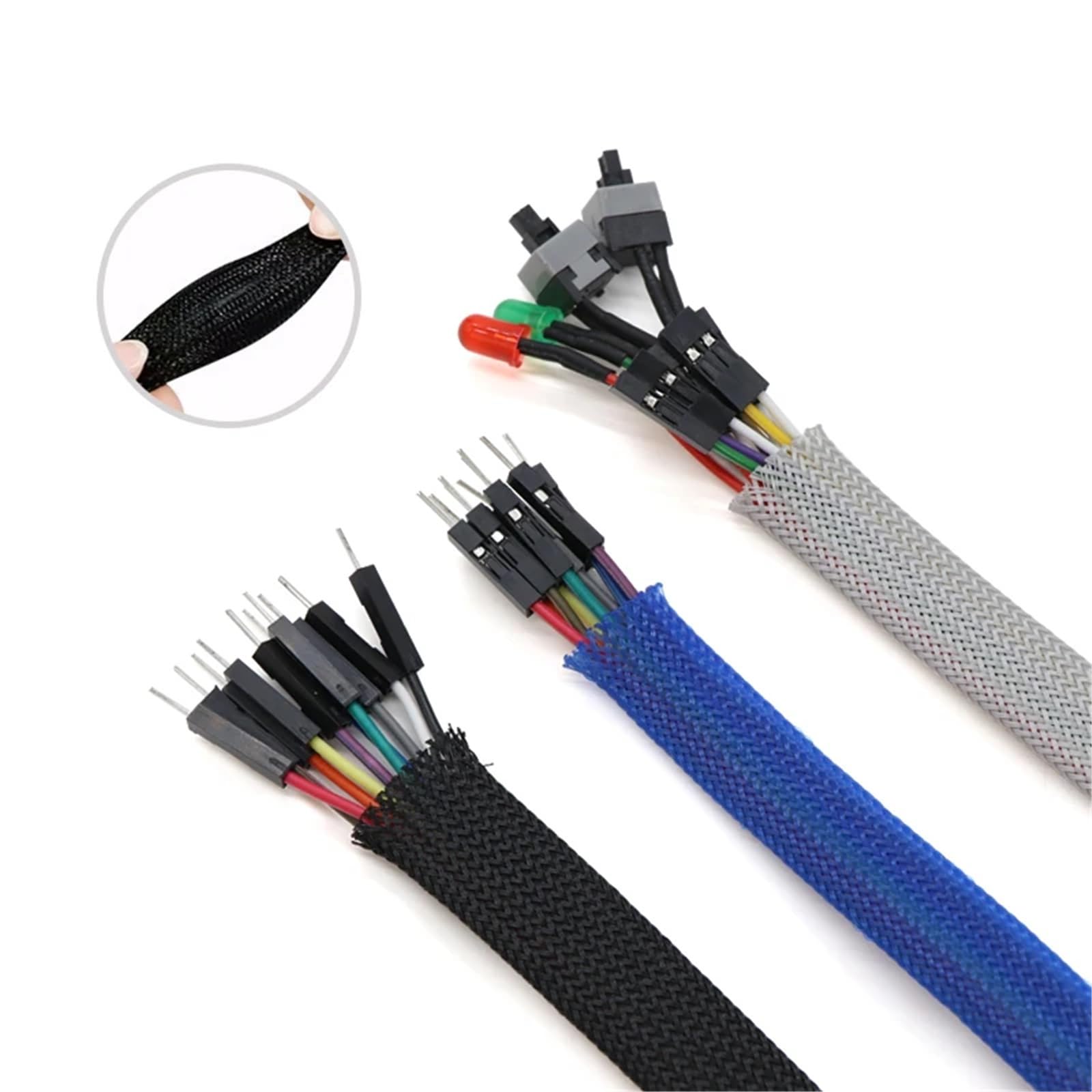 Copri Cavi 5 m/lotto Colore Puro Isolato Treccia Manicotto Stretto Filo PET Espandibile Manicotto Del Cavo Ignifugo Nylon Intrecciato Tubo di Maglia(Color1,40mm)