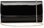 Patent Leather Envelope Clutch Purse Shiny Candy Foldover Clutch Evening Bag for Women (7018-Burgundy Red)