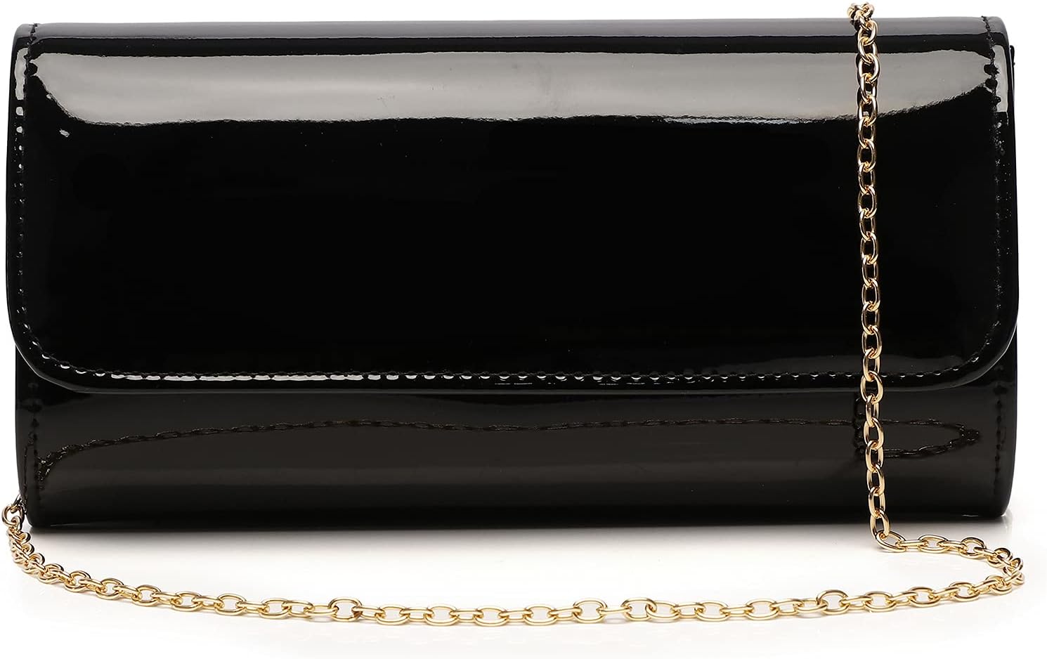 Patent Leather Envelope Clutch Purse Shiny Candy Foldover Clutch Evening Bag for Women