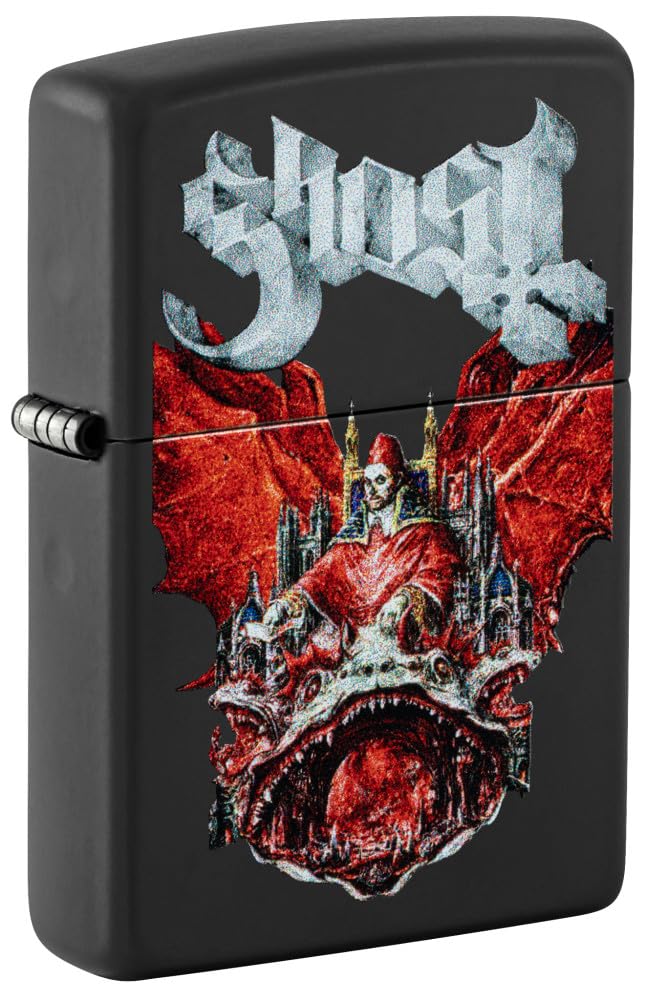 Zippo Ghost Prequelle Design Black Matte Pocket Lighter - Made in USA