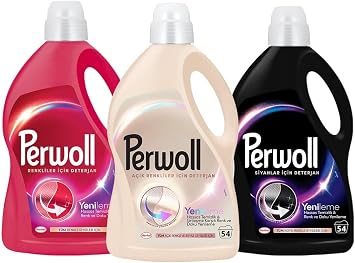 Perwoll Hassas Bakım Sıvı Çamaşır Deterjanı 3 x 3L (150 Yıkama) Renkli + Siyah + Beyaz