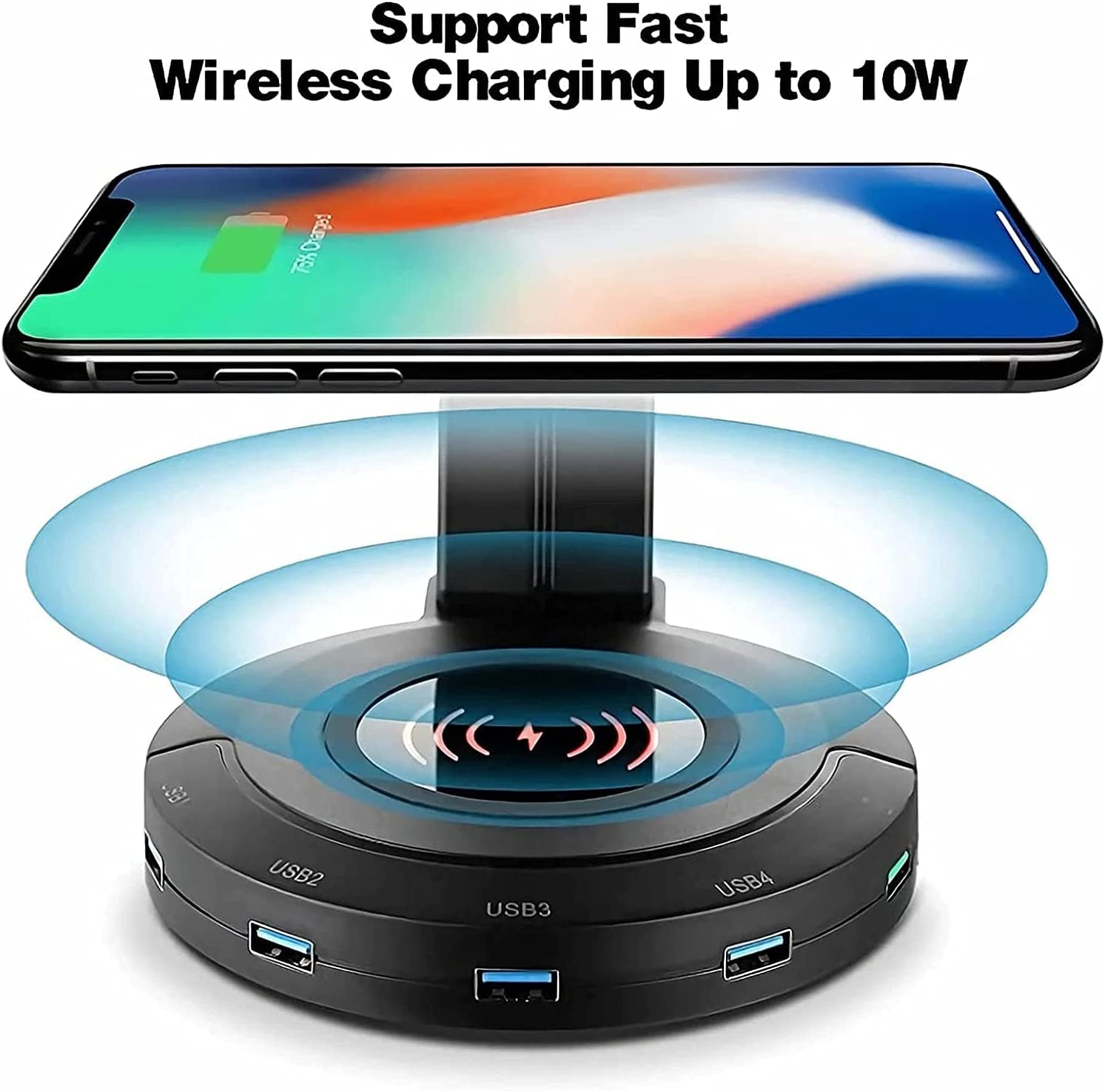 Soporte para Auriculares, con Cargador inalámbrico(Usb3.0)