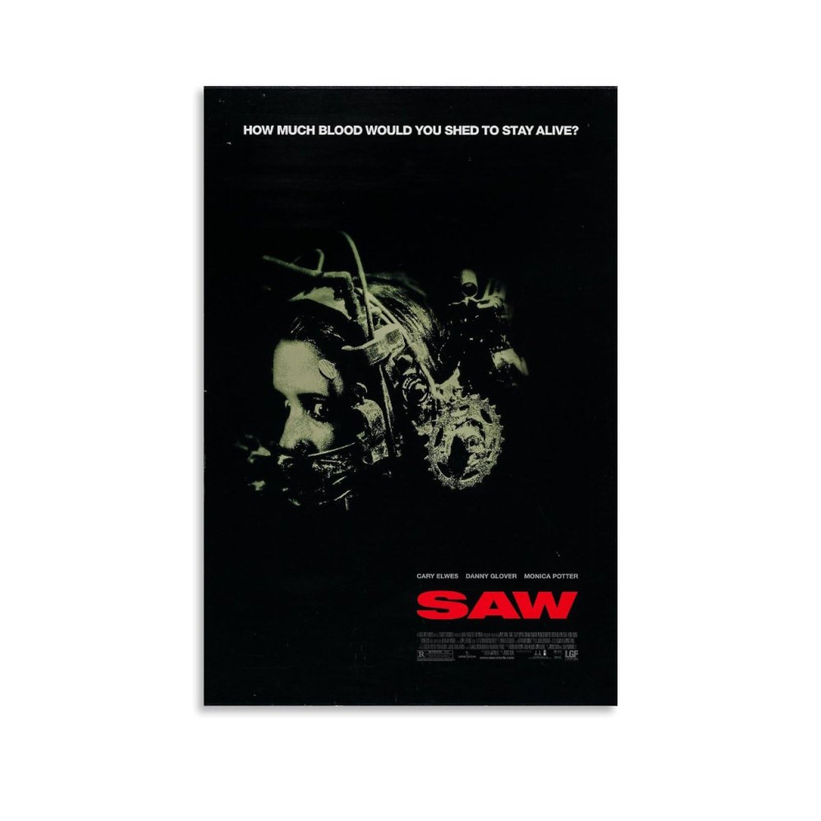 Lanrenous Horror Movie Saw Canvas Wall Art Decor for Living Room Bedroom - 12x18inch(30x45cm) Unframed