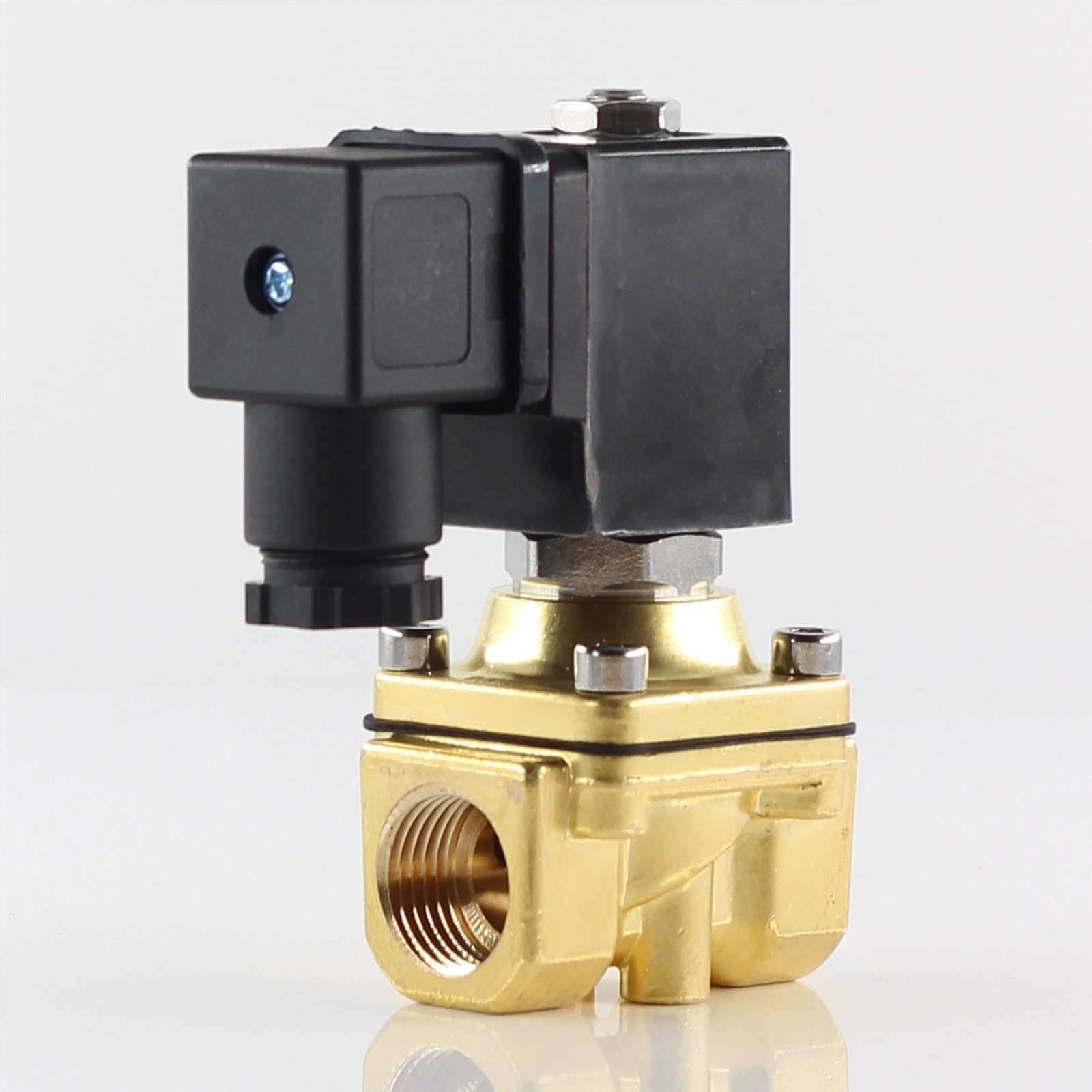 NPT- oder G-Gewinde, direktwirkendes Magnetventil, 20 bar, normalerweise geschlossen, Wasser-/Luftventile, AC 110 V 220 V, DC 12 V 24 V 48 V, 1 Stück(Npt-dc 24v-Brass,1/4inch)