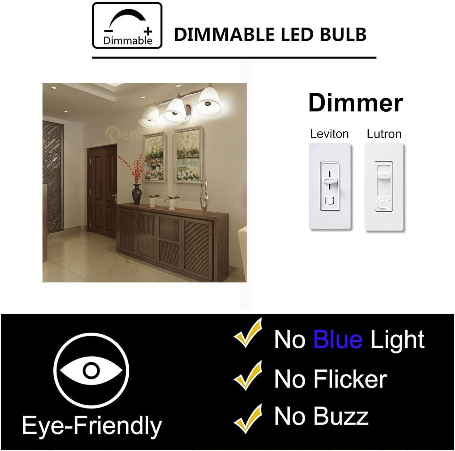 CTKcom 4-Pack A19 Half Chrome Light Bulb 4W Dimmable, E26 Base Natural Light 4000K 40W Equivalent 320lm AC110V, E26 Base Decorative Silver Mirror LED Edison Bulb for Indoor Living Room