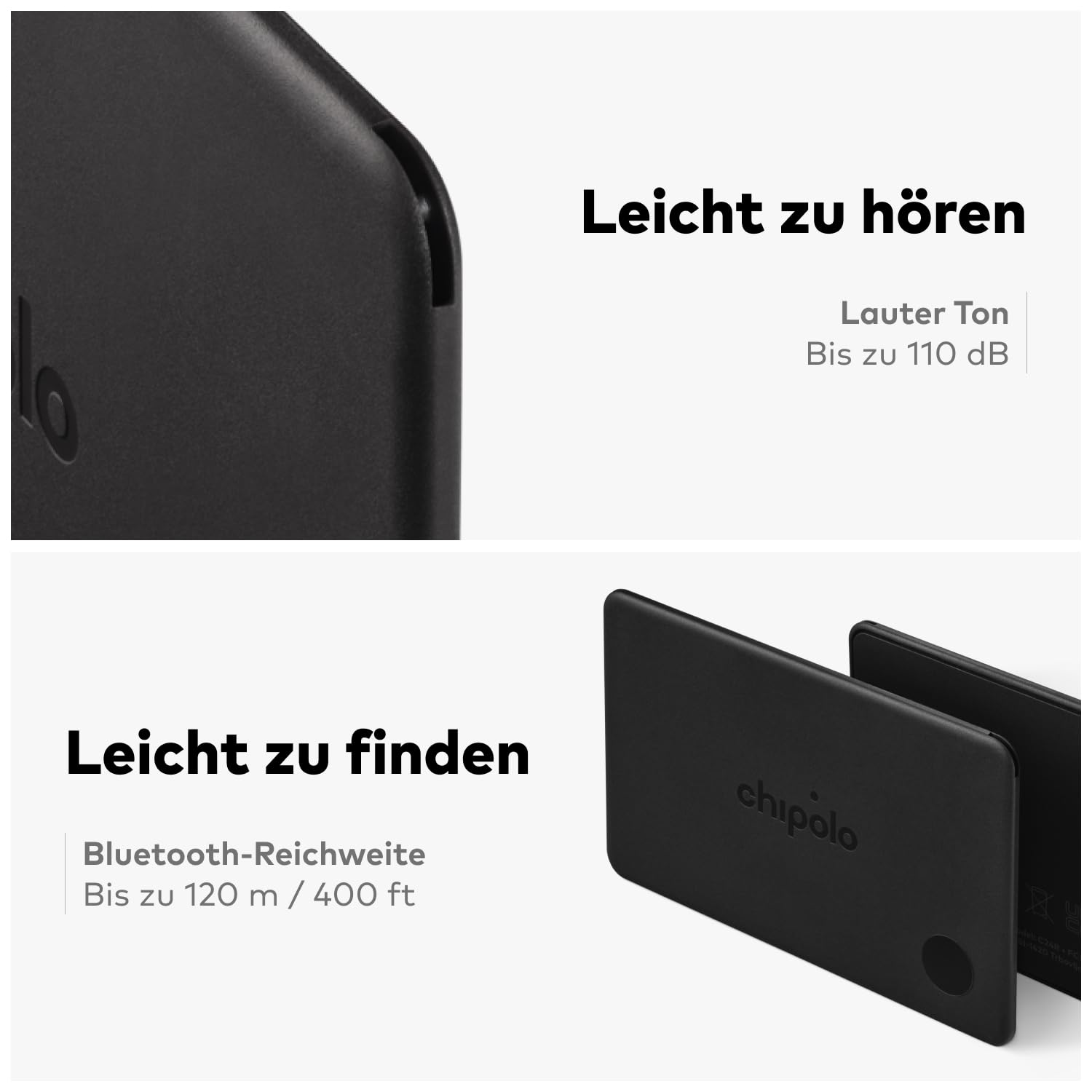 Chipolo Card - Wiederaufladbare Wallet-Tracker-Karte mit Bluetooth, kompatibel mit Apple Wo ist? oder Google Mein Gerät Finden, Ruf Dein Handy an & Außer-Reichweite-Warnungen