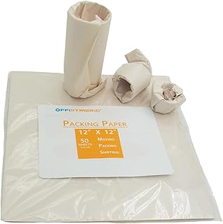 50 Sheets Newsprint Packing Paper for Moving - 12"x12" Unbleached Fragile Item Protector | 4.5lb Bulk Wrapping Paper, Bubble Wrap Alternative, Non-Scratch Box Filler (Eco-Friendly, No Wax)
