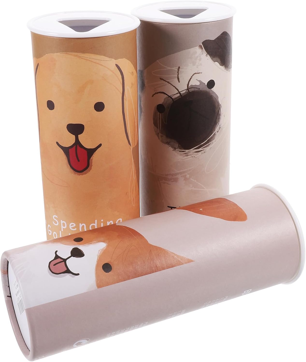 3pcs Cylinder Tissue Boxes for Car Travel and Café Use Paper