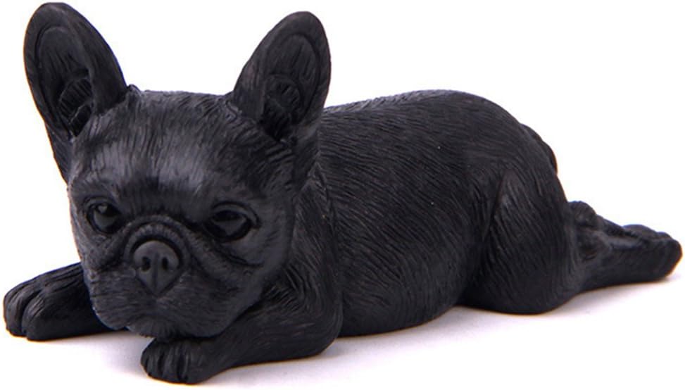 Lhx_0207 Bulldog Puppy Statue (Black 1)