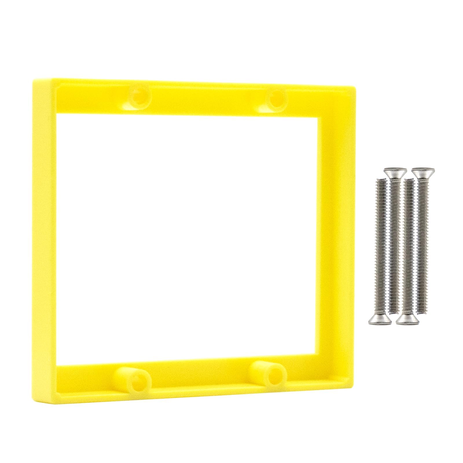 Extensor de receptáculo de 2 bandas de 1,27 cm para caja eléctrica, anillo espaciador de caja de salida amarillo, ajusta la profundidad de interruptores y tomas, incluye tornillos de montaje, 1