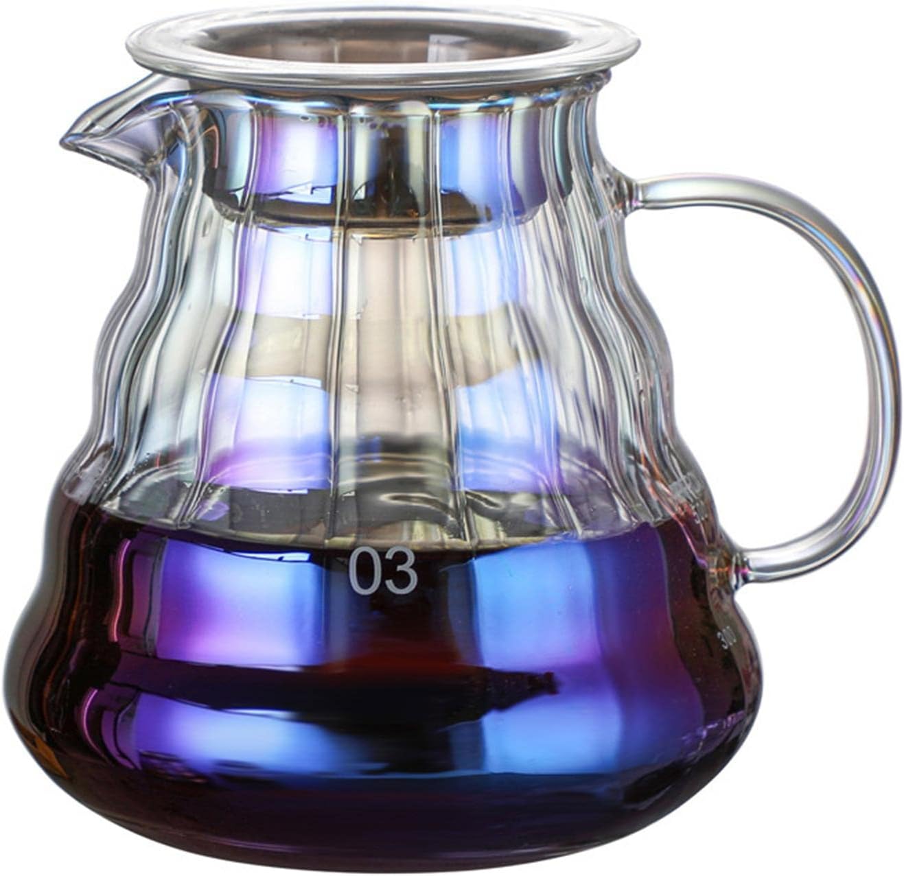 Glass Coffee Server | Borosilicate Kettle - Clear High Borosilicate Glass Tea Pot, Heat Resistant Loose Leaf Teapot, Stovetop Safe, Clear Pour Over Carafe Synyey