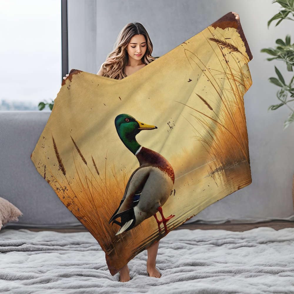 Couverture Queen Size canard colvert en flanelle de lit 150x200 cm