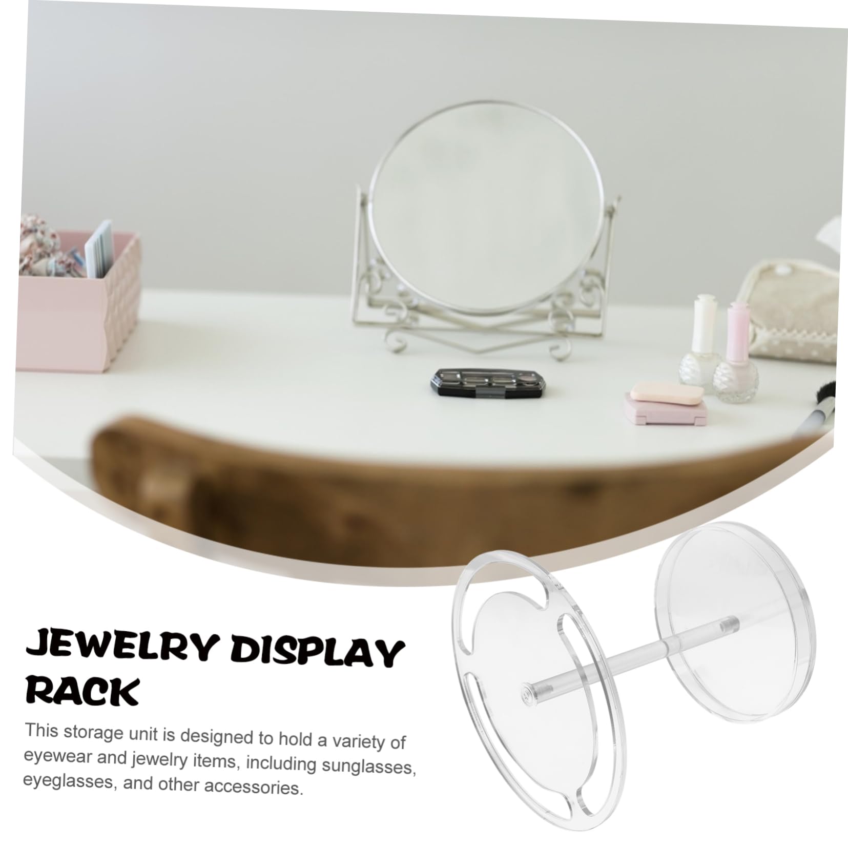 Organizador y Bandeja Acrílico de Gafas de Sol con Diseño Giratorio 360 Grados Soporte y Expositor Elegante para Fiesta Verano para Oficina y Hogar