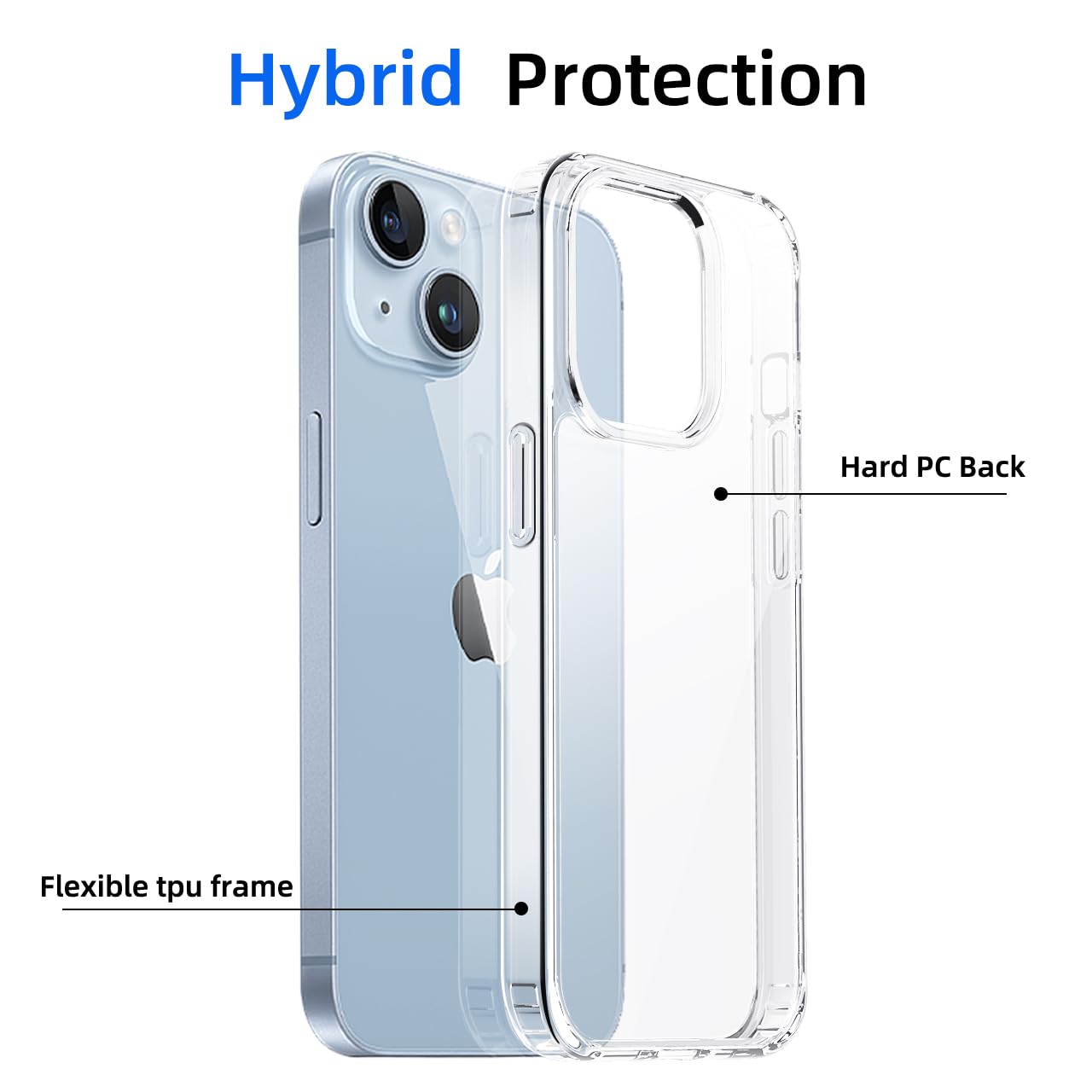tigratigro Cover per iPhone 14 Plus 6.7 Pollici, Anti Ingiallimento,Custodia con Assorbimento degli Urti e Anti-Graffio,Struttura Protettiva Antiscivolo, Classico Stile Cover Trasparente