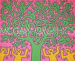 Keith Haring、No.152、希少画集画、新品額装付、状態良好 Keith Haring、No.152、希少画集画、新品額装付、状態良好