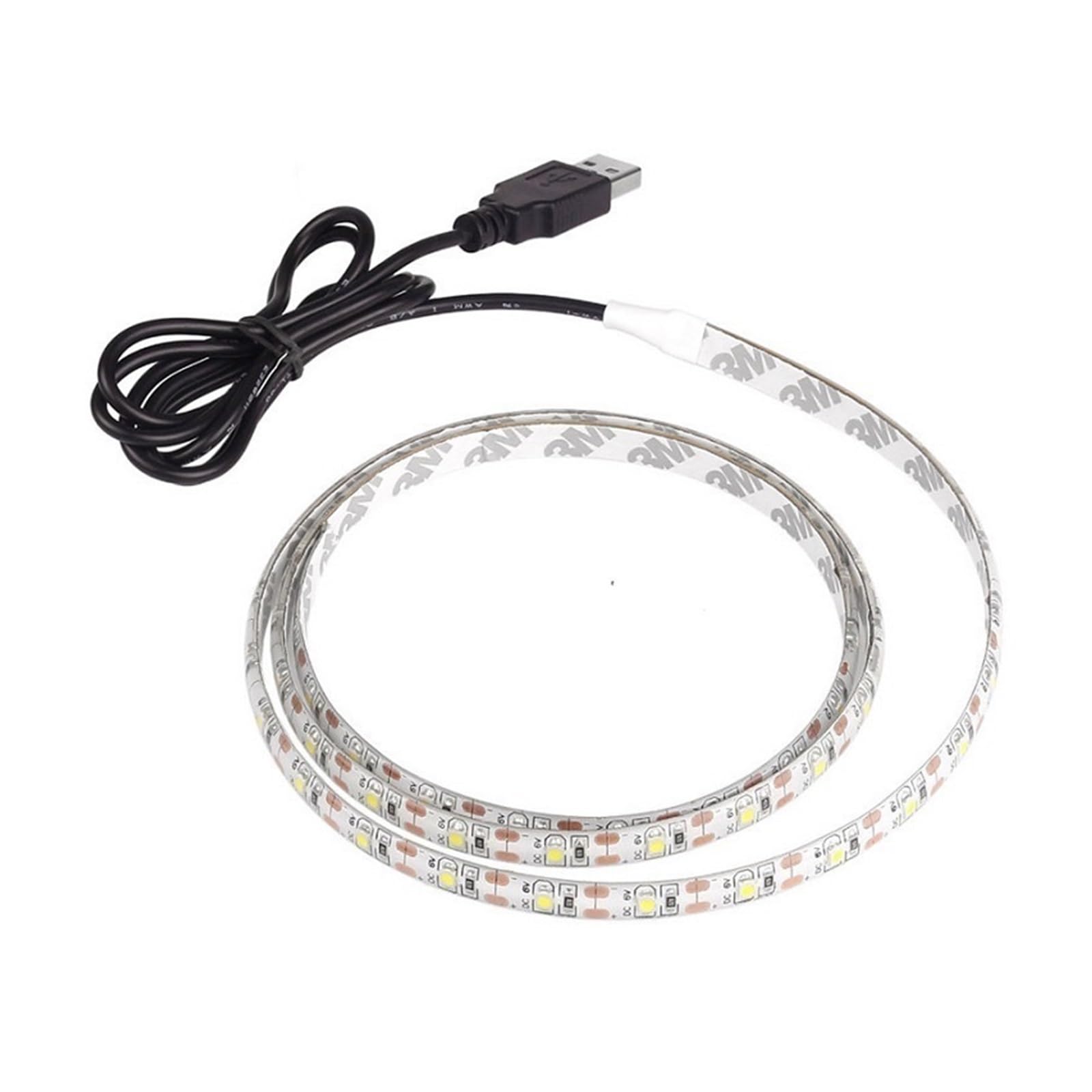 ADZJOY 6M USB LED Strip Light 5V 3528 1 Meter 6 Meter Warm Cool White Pink Green Blue Red SMD Ribbon Ceiling Cabinet Light (Size : USB Connector_WARM WHITE_4 M)