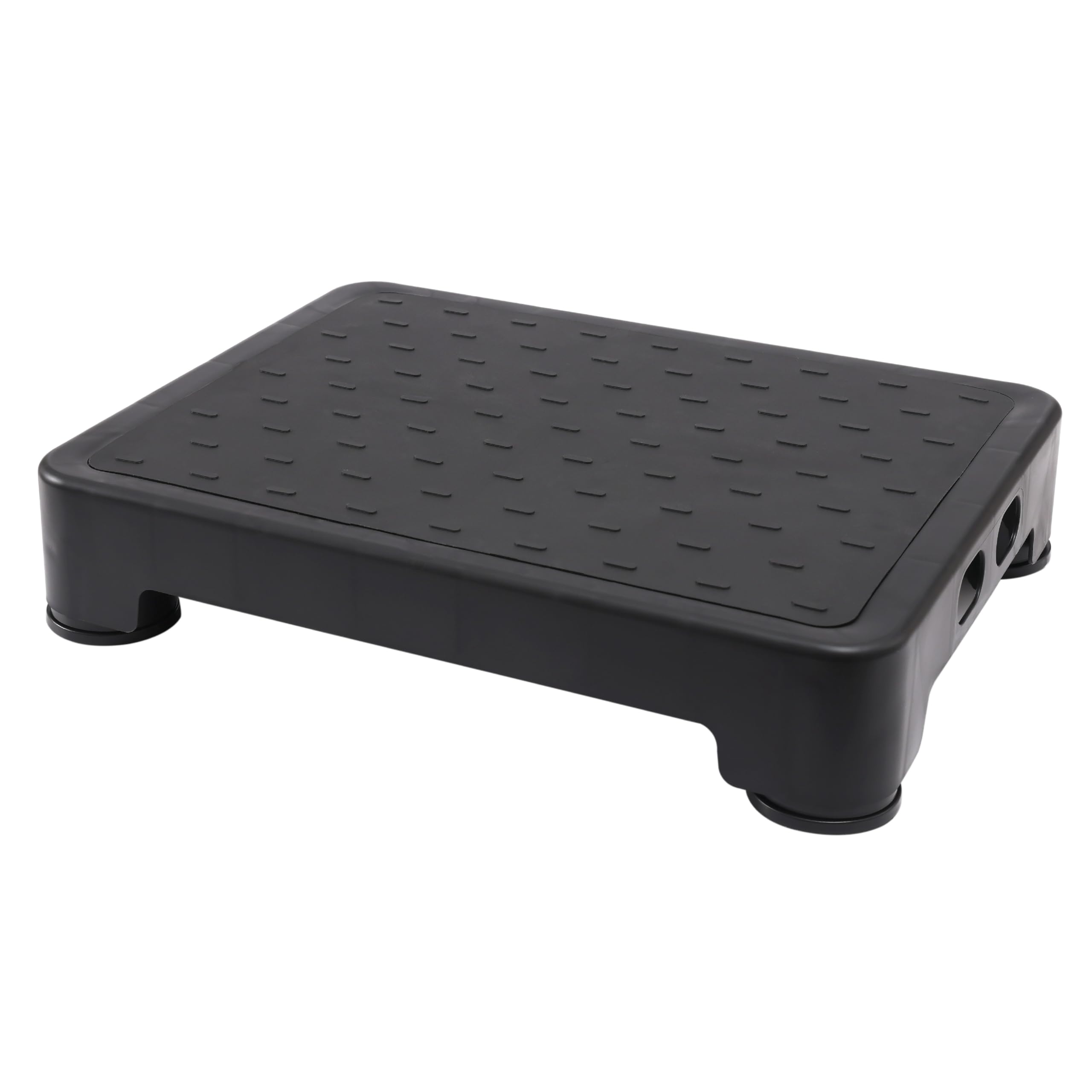 COOL-ANGLE Non-Slip Step Stool for Adults &amp; Seniors – 3.4" Low Profile Wide Platform 600lbs Capacity – 6 Stability Feet Bed Step for High Beds, Bath &amp; Car – Portable with Handles, Black