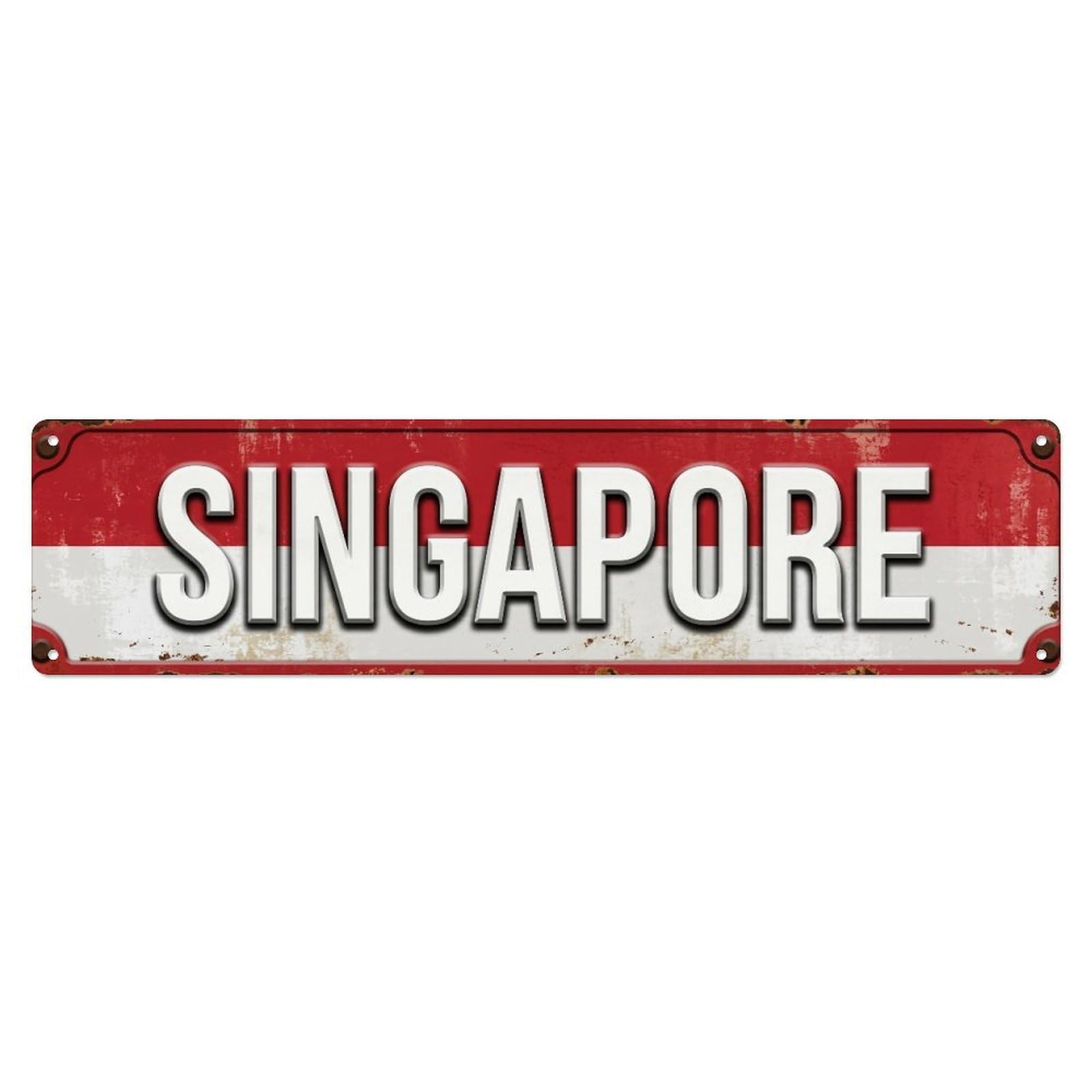 Metal Tin Sign Vintage Singapore Flag Pattern