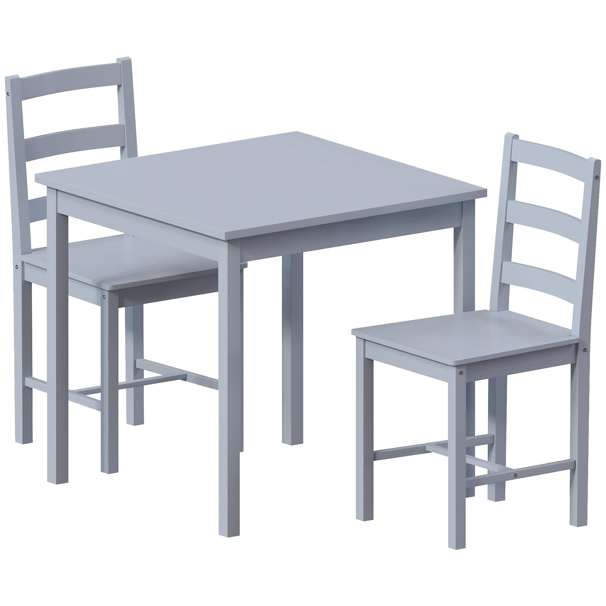 Vida Designs Yorkshire Dining Table and Chairs Set Kitchen Home Furniture (Grey, 2 Seater) — image 1