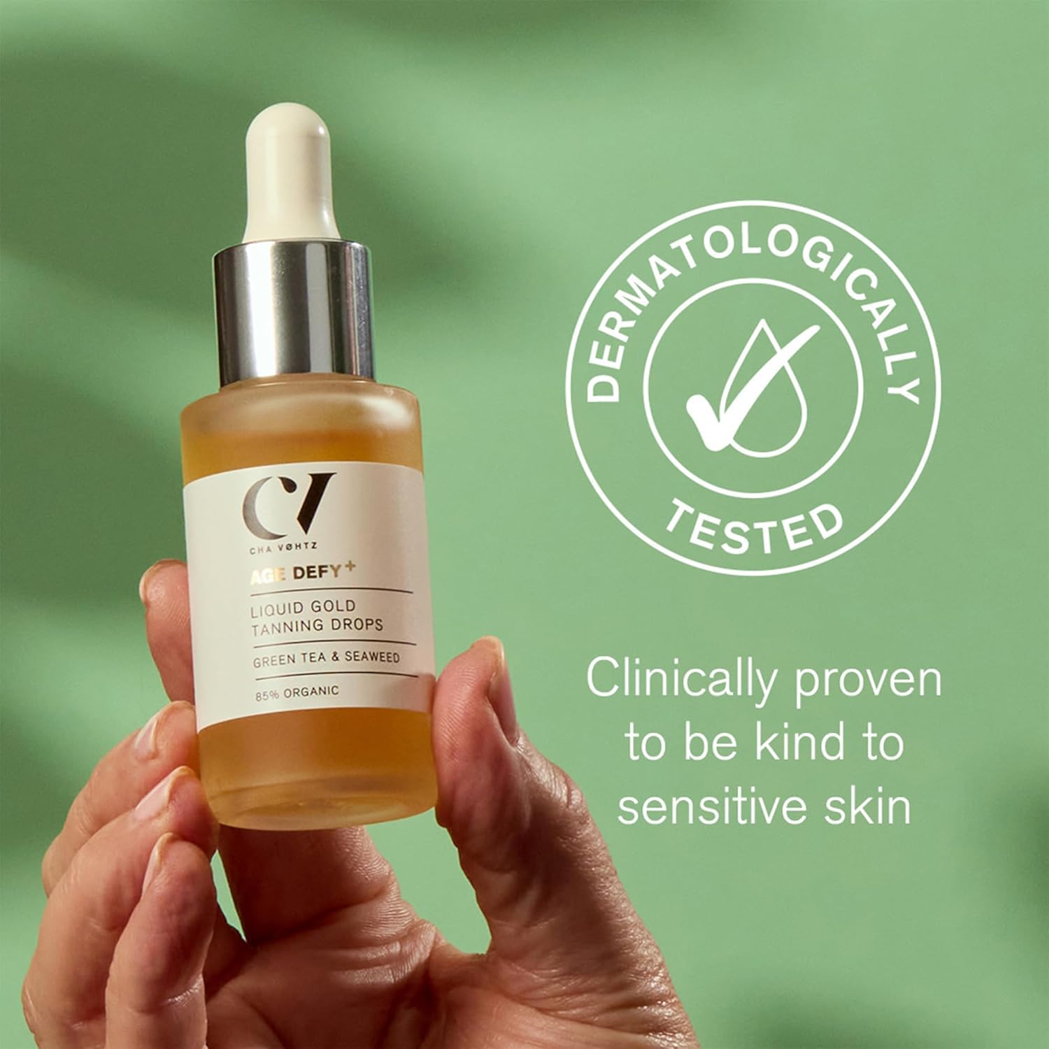 Green People Age Defy+ Gocce Abbronzanti Liquid Gold, 30ml | Autoabbronzante, senza Parabeni, Vegano, Gocce Abbronzanti Biologiche, Bagliore Dorato, Alga, Tè Verde e Tara