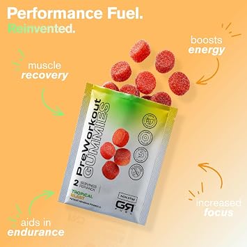 Non-Stim Pre Workout Gummies, Tropical Blast, 30 Servings