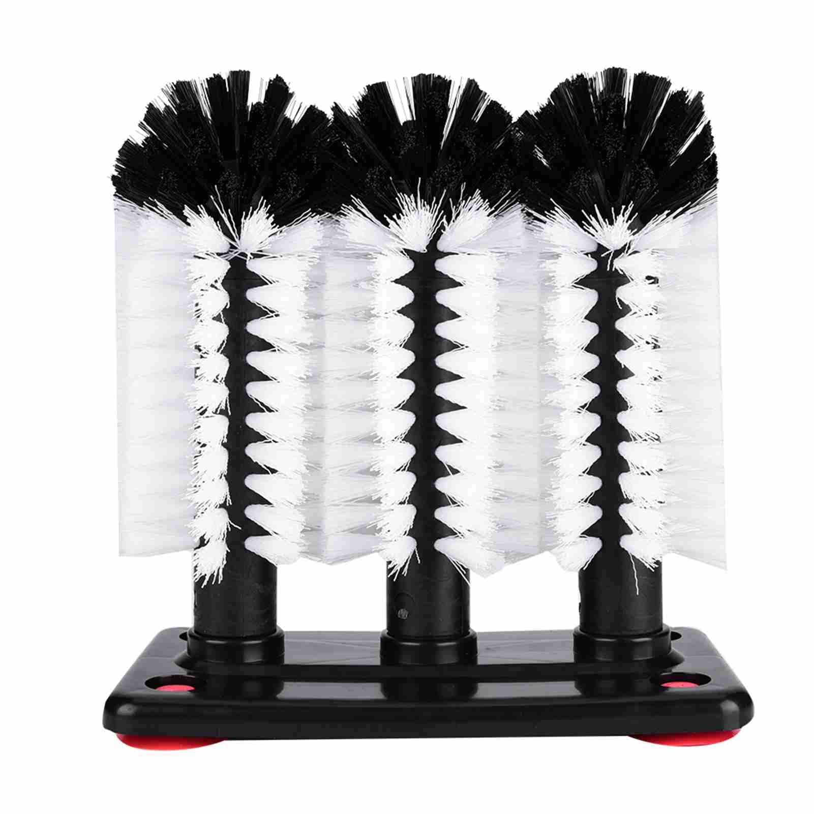 Muiltvoe 3 Brushes Bar Glass Cups Washer for Sink with Suction Cup Base