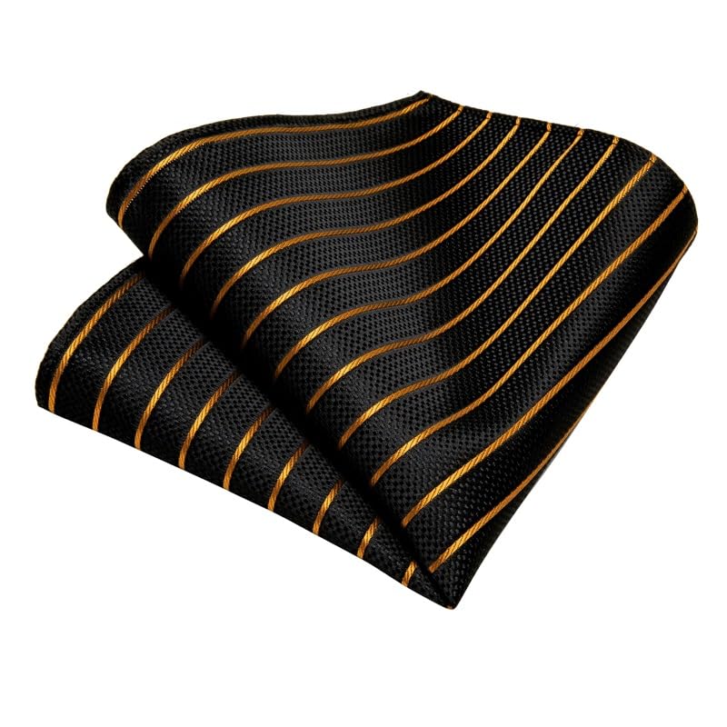 Corbata de rayas negras para hombre de seda miniatura 6