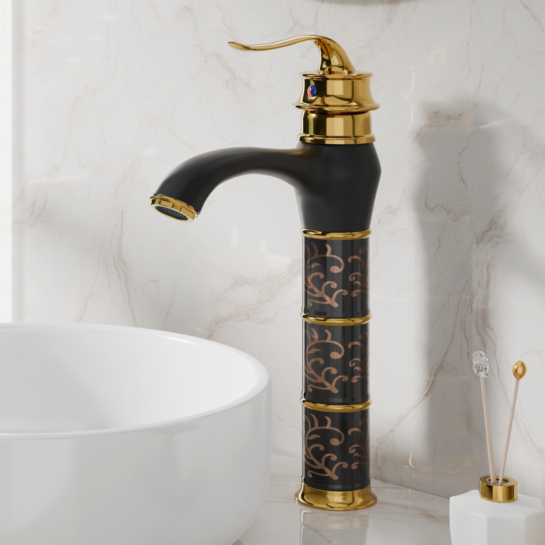 Black Gold Basin Mixer Tap - Modern Bathroom Faucet -10 Black Gold Basin Mixer Tap - Modern Bathroom Faucet -10