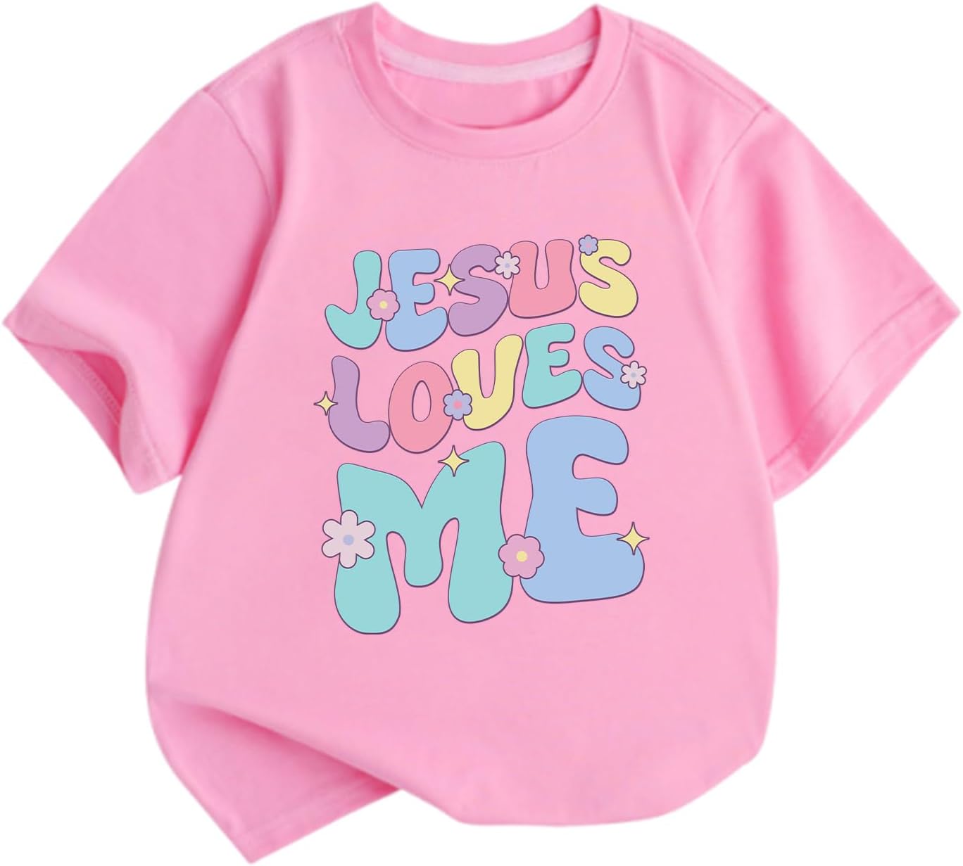Girls Christian Graphic Tees Cute Jesus Shirt for Kids God Faith Bible Verse Shirts Inspirational Floral Tshirts Top