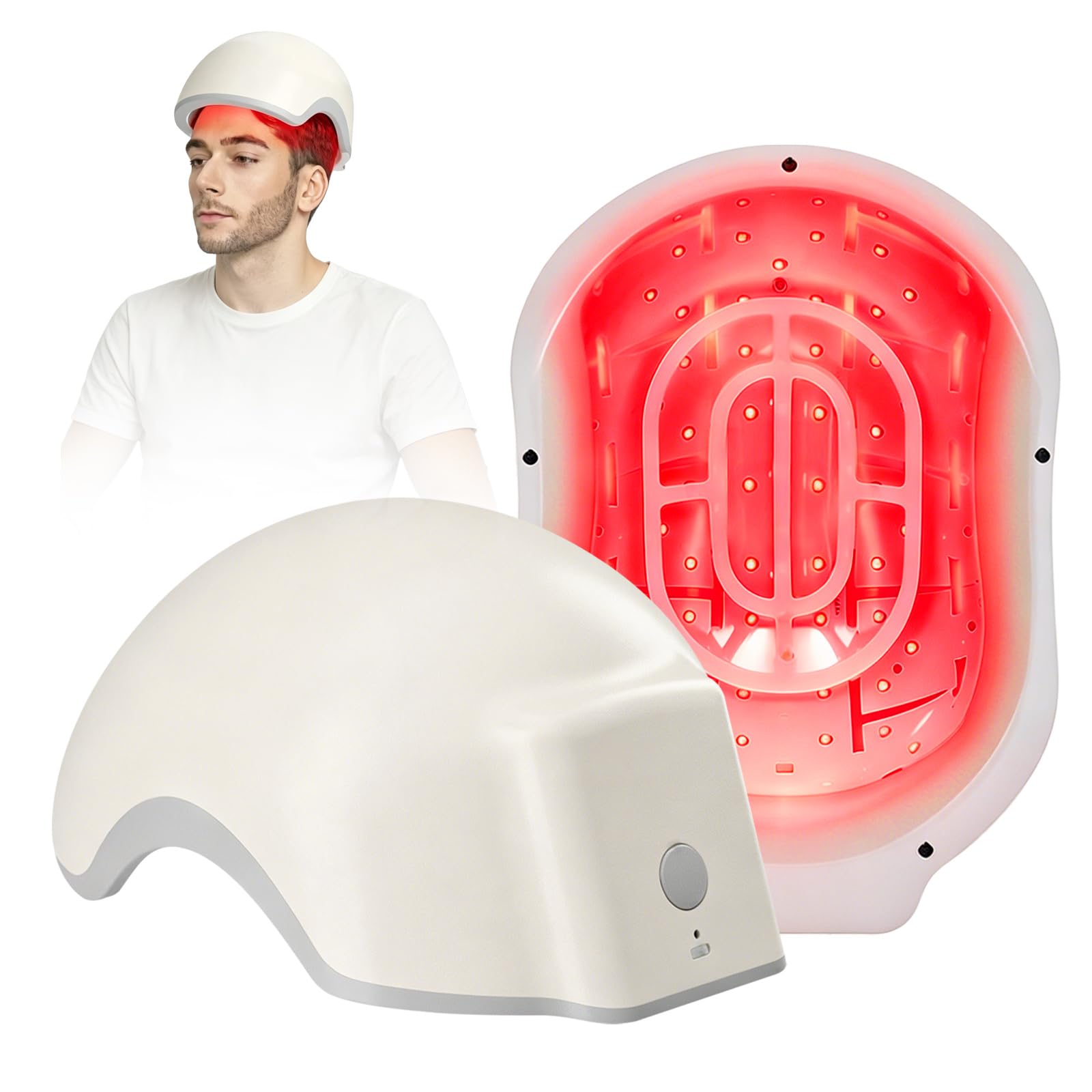 LLLT Laserhelm gegen Haarausfall, Rotlicht Therapie Haarwachstum System mit 268×650nm Laserdioden, kabelloser bis 2 Stunden Laufzeit, Kopfhautpflege für Frauen und Männer