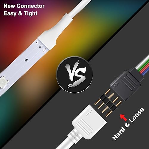 Miniatura 8 de Kit de retroiluminación LED para TV con control remoto y aplicación, 13.1 pies adecuado para monitor de TV de 45 a 60 pulgadas, tira de luces LED