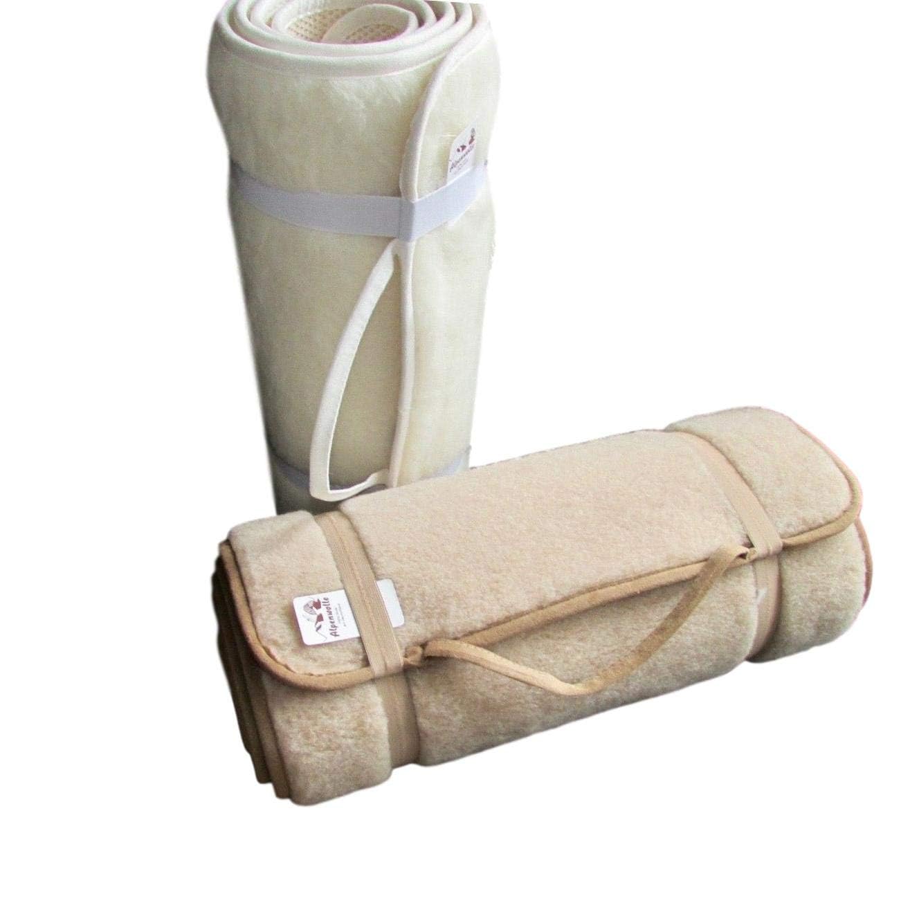 Tapis de sport antidérapant, tapis de yoga, tapis de gymnastique, paillasson, tapis de lit, 100 % laine (blanc, 75 x 180 cm)