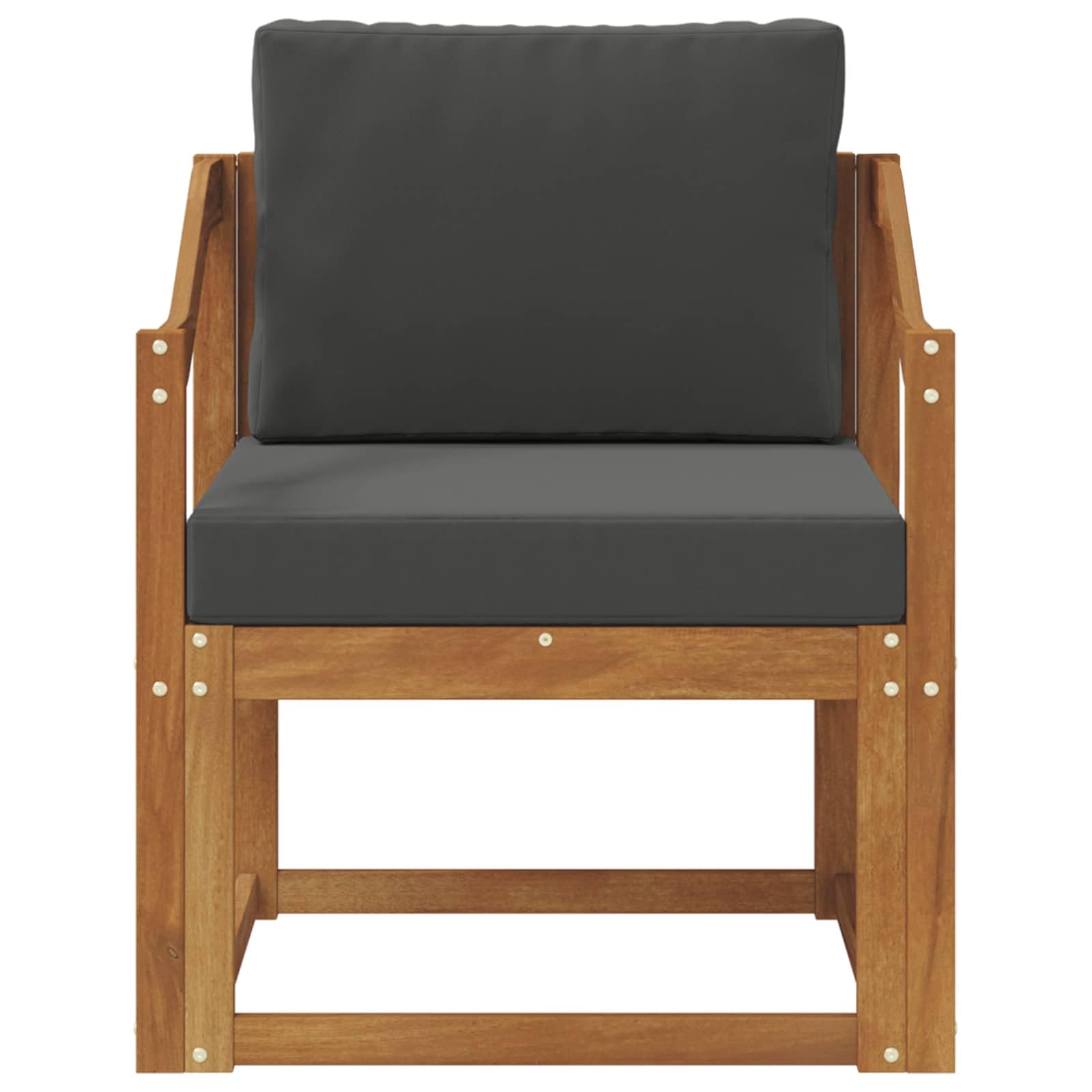 Set di mobili da giardino in legno di acacia massiccio e poliestere, resistente alle intemperie, per giardino, terrazza, balcone