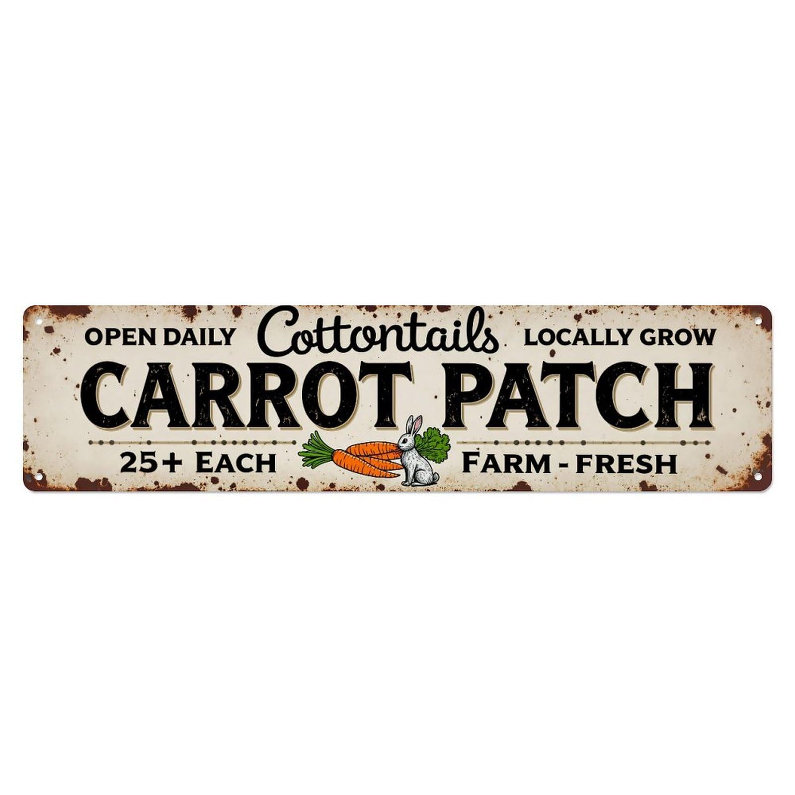 Cottontails Carrot Patch Farm Fresh Sign Metal Tin Sign Plaque