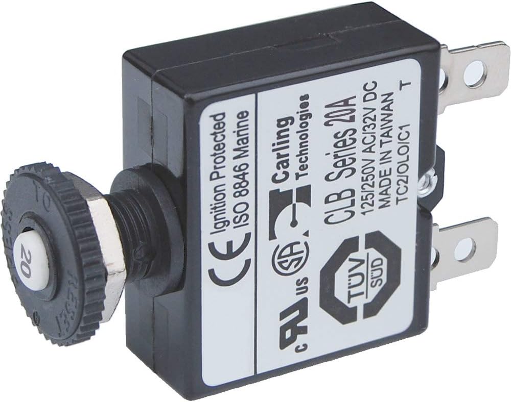 Blue Sea Systems Push Button Reset-Only CLB Circuit Breakers with Quick Connect Terminals