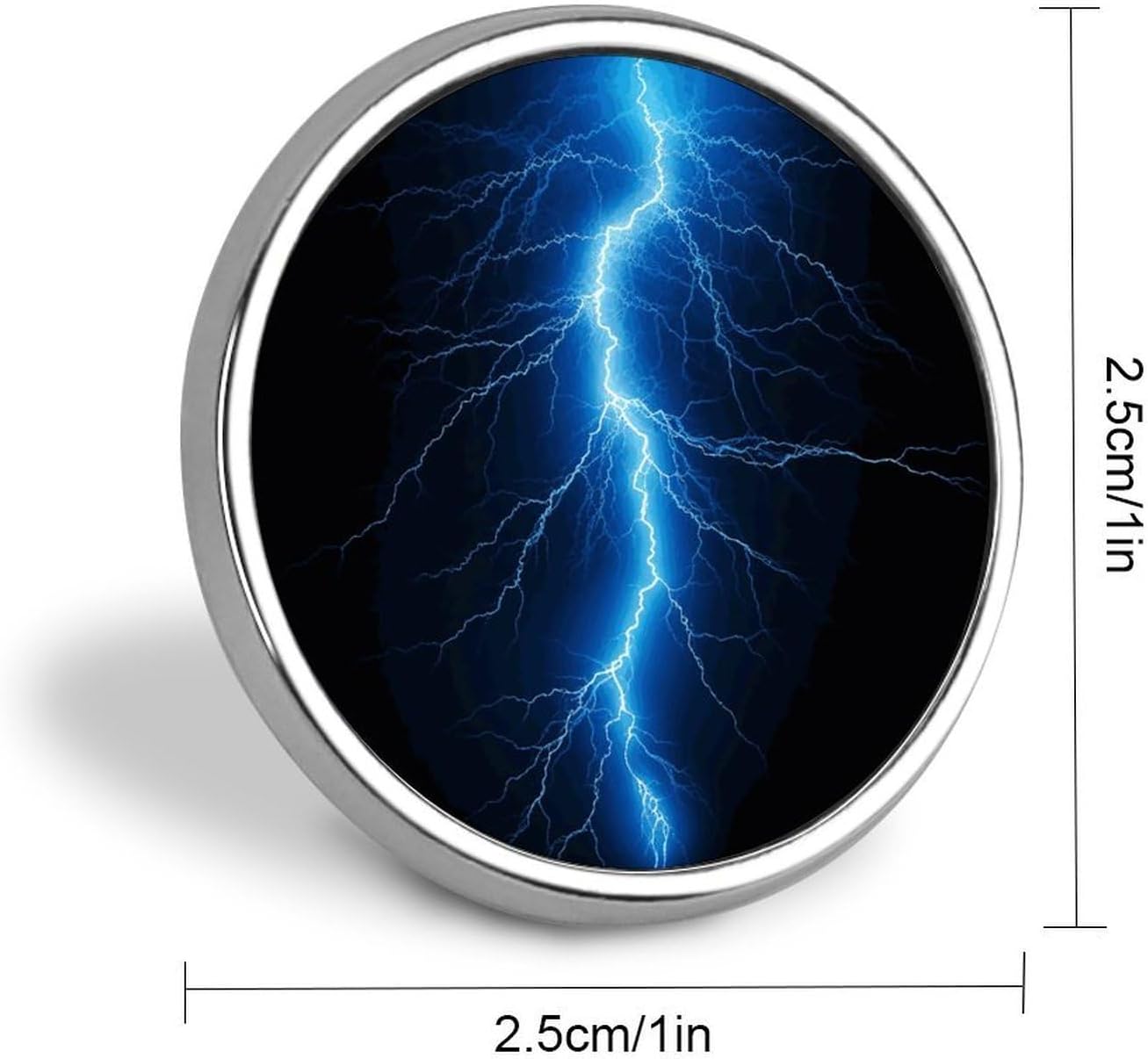Blue Lightning Lapel Pin Round Badge Brooch Pin for Clothes image 2
