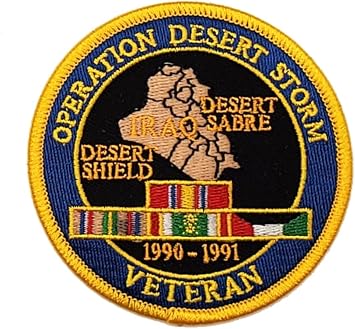 United States Operation Desert Storm with Ribbons Round Patch - Color - Veteran Owned Business.