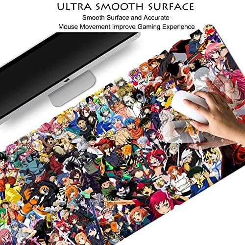 Kinple Extended Large Gaming Mouse Pad, Full Desk Keyboard Mouse Pad, Xxl Bigmouse Pad With Anime, Waterproof And Anti-Skid For Office Desk Decor . (35.4×15.75×0.1 Inch) #TOP3